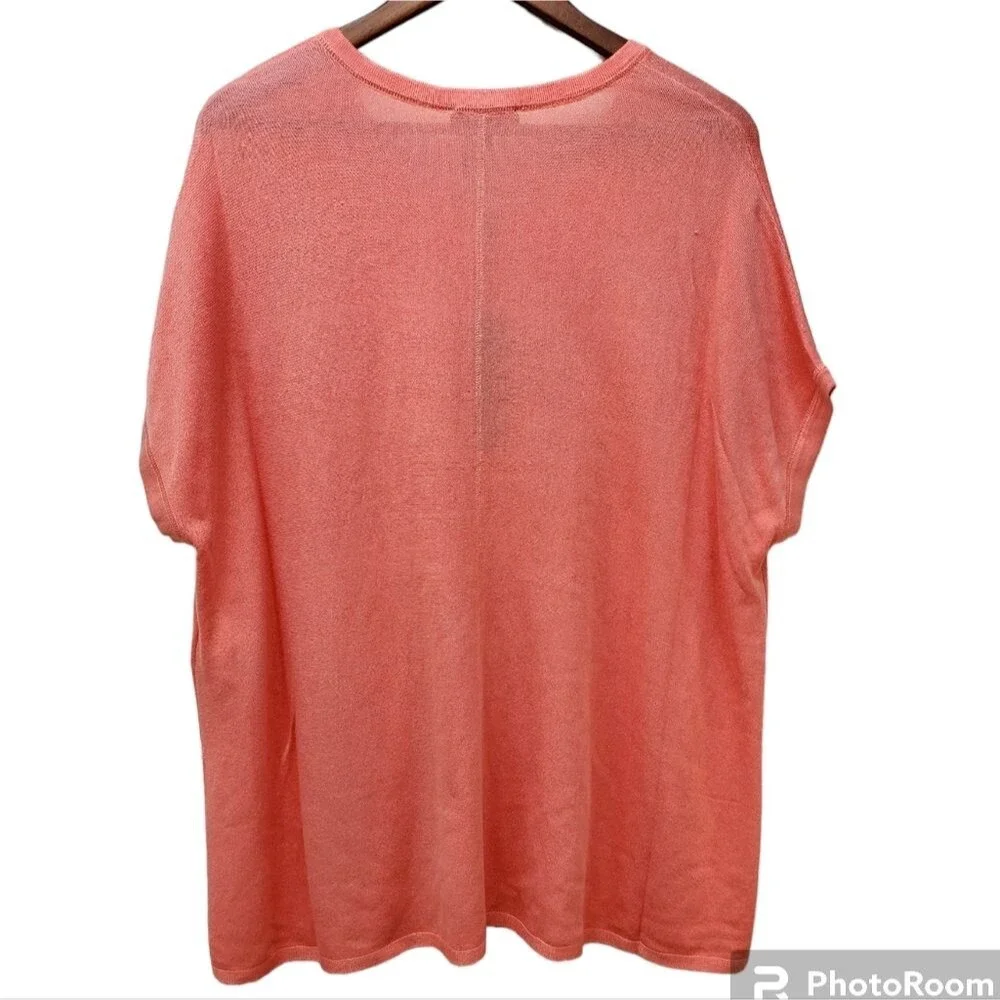 DONNA KARAN Viscose Blend V-Neck Oversized Dolman Sleeve Top Size M - Picture 3 of 11